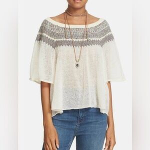 Free People Lock Lomand Sweater Top,Medium,Semi-Sheer Festival Gypsy Boho Hippie